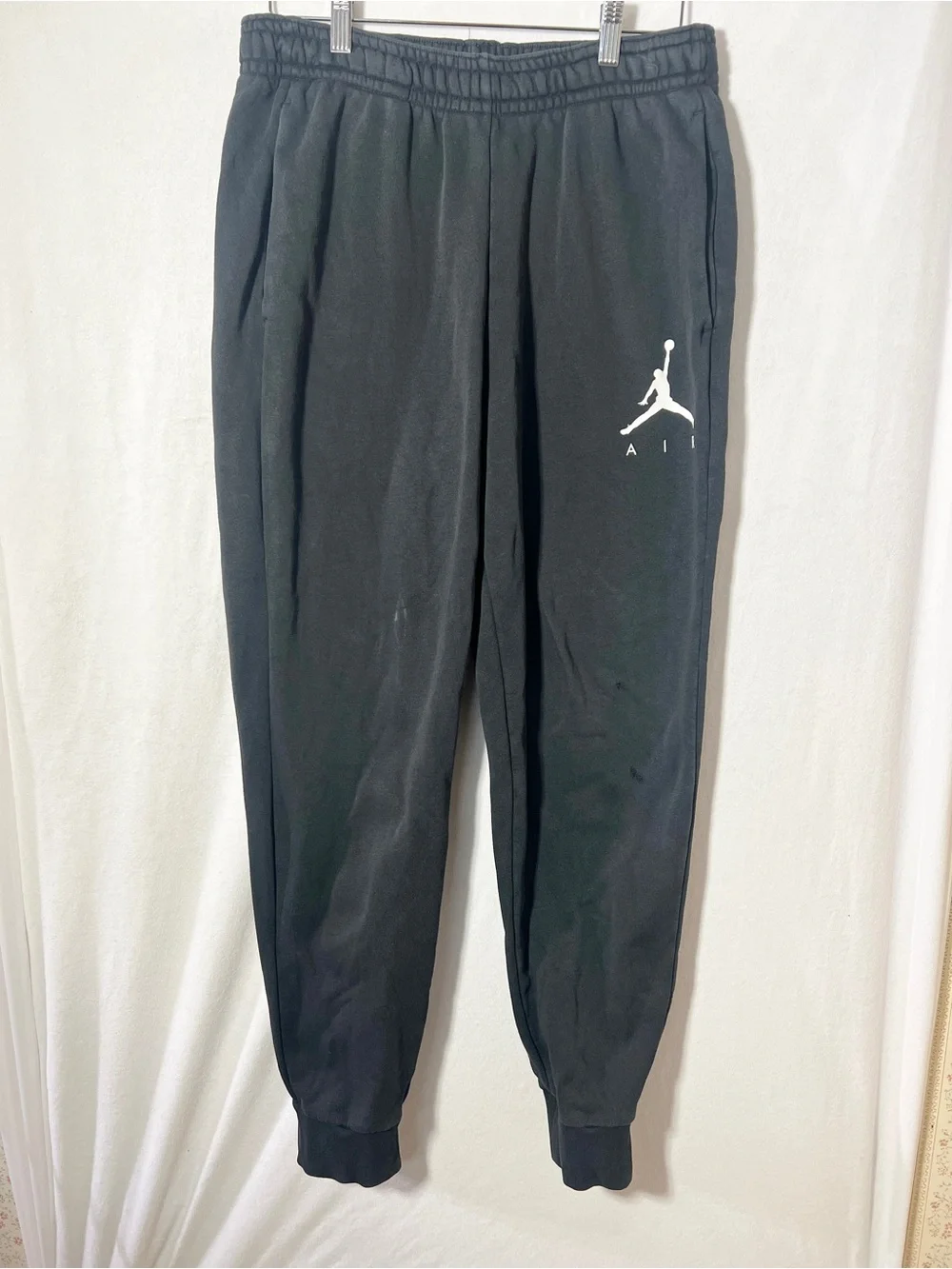Jordan Men's Black Jumpman Air Fleece Jogger Sweatpants Size Large